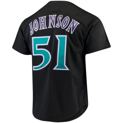 Arizona Diamondbacks Randy Johnson Black Cooperstown Mesh Button-Up Jersey Arizona Diamondbacks Randy Johnson Black Cooperstown Mesh Button-Up Jersey