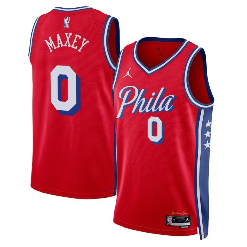 Men's Philadelphia 76ers Tyrese Maxey #0 Jordan Red Swingman NBA Jersey - Icon Edition Men's Philadelphia 76ers Tyrese Maxey #0 Jordan Red Swingman NBA Jersey - Icon Edition