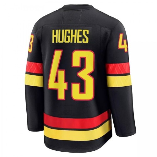 Vancouver Canucks Quinn Hughes #43 Black Alternate Premium Jersey Vancouver Canucks Quinn Hughes #43 Black Alternate Premium Jersey