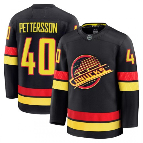 Vancouver Canucks Elias Pettersson #40 Black Alternate Premium Jersey Vancouver Canucks Elias Pettersson #40 Black Alternate Premium Jersey