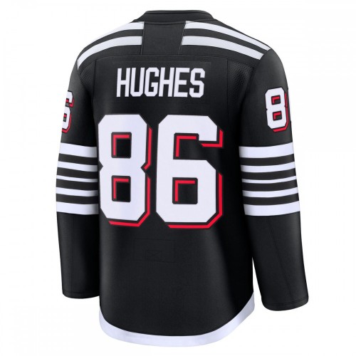 Jack Hughes New Jersey Devils Alternate Premium Jersey - Black Jack Hughes New Jersey Devils Alternate Premium Jersey - Black
