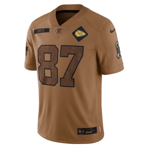 Travis Kelce Kansas City Chiefs Nike 2023 Salute To Service Limited Jersey - Brown Travis Kelce Kansas City Chiefs Nike 2023 Salute To Service Limited Jersey - Brown