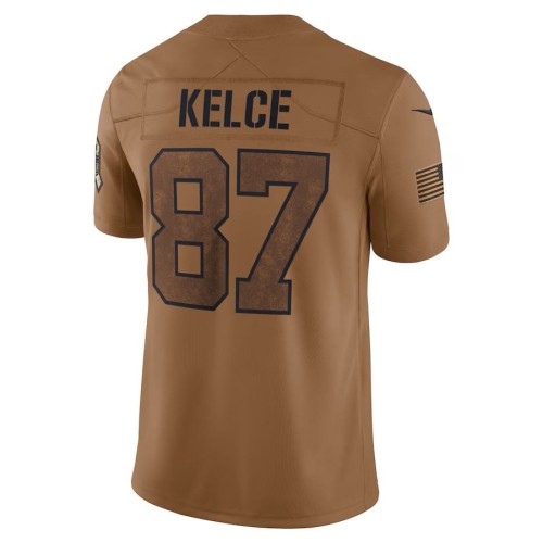 Travis Kelce Kansas City Chiefs Nike 2023 Salute To Service Limited Jersey - Brown Travis Kelce Kansas City Chiefs Nike 2023 Salute To Service Limited Jersey - Brown