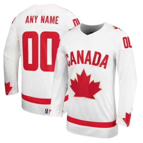 Unisex White Hockey Canada Alternate Replica Custom Jersey Unisex White Hockey Canada Alternate Replica Custom Jersey