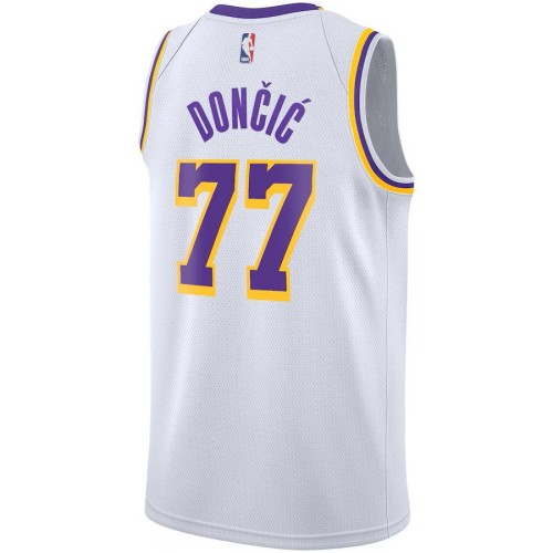 Los Angeles Lakers Youth Nike Association Edition Swingman Jersey - White - Luka Dončić