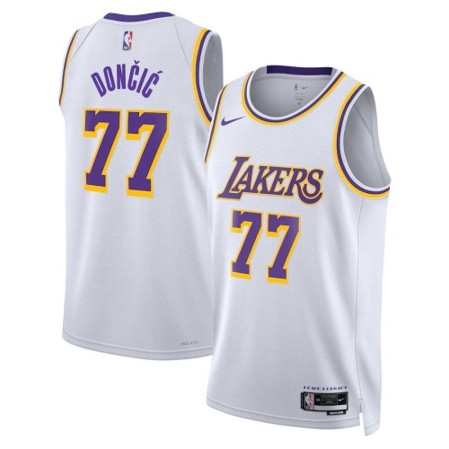 Los Angeles Lakers Unisex Nike Association Edition Swingman Jersey - White - Luka Dončić Los Angeles Lakers Unisex Nike Association Edition Swingman Jersey - White - Luka Dončić