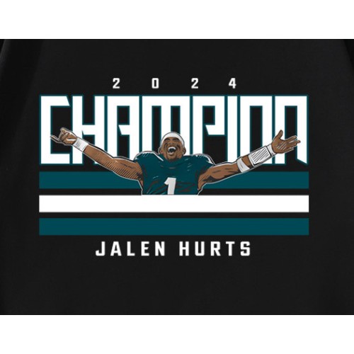 2024 Champion Jalen Hurts Philadelphia Eagles T-Shirt 2024 Champion Jalen Hurts Philadelphia Eagles T-Shirt