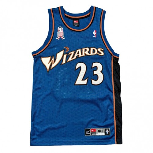 Washington Wizards Michael Jordan #23 Vintage Nike Blue Jersey 911 Patch Washington Wizards Michael Jordan #23 Vintage Nike Blue Jersey 911 Patch