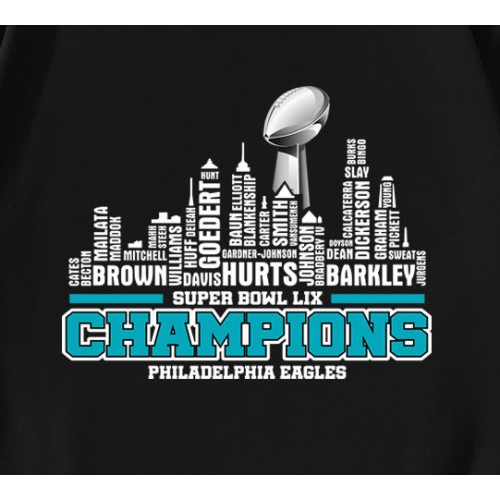 Super Bowl LIX Champions Philadelphia City Football T-Shirt Super Bowl LIX Champions Philadelphia City Football T-Shirt