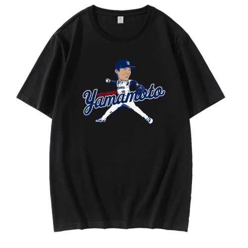 Yoshinobu Yamamoto Caricature MLB Player T-Shirt Yoshinobu Yamamoto Caricature MLB Player T-Shirt