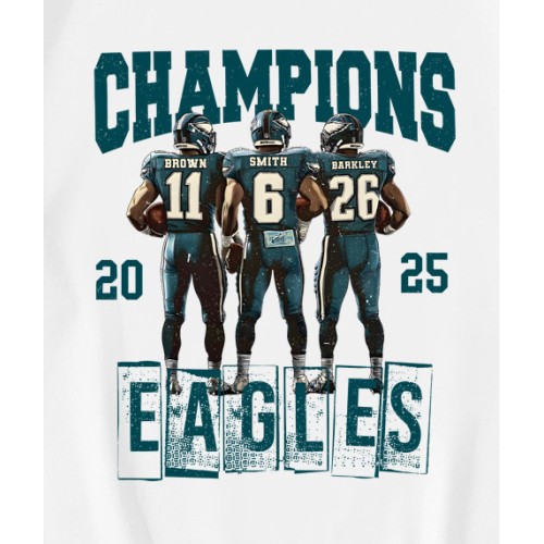 Retro Vintage 2025 Champions Eagles Triple Threat T-Shirt Retro Vintage 2025 Champions Eagles Triple Threat T-Shirt