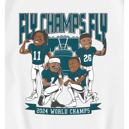 Fly Champs Fly 2024 World Champions Caricatures T-Shirt Fly Champs Fly 2024 World Champions Caricatures T-Shirt