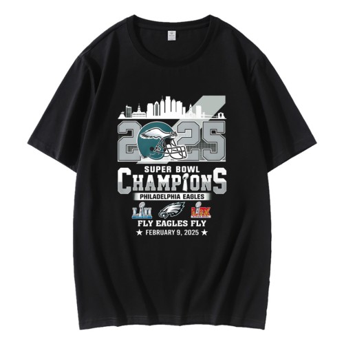 LIX Super Bowl 2025 Fly Eagles Fly Champions Philadelphia Football T-Shirt LIX Super Bowl 2025 Fly Eagles Fly Champions Philadelphia Football T-Shirt