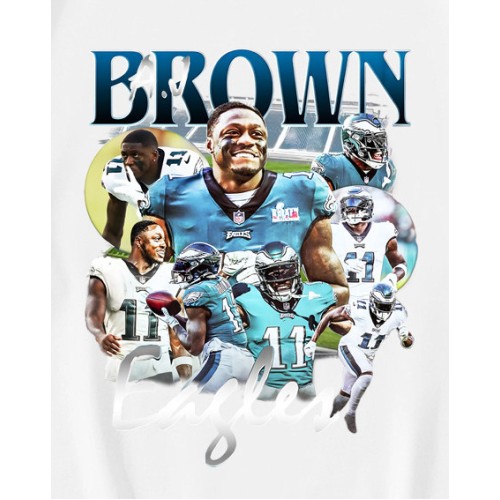 Vintage 90s A J Brown Eagles Football Super Bowl Champions T-Shirt Vintage 90s A J Brown Eagles Football Super Bowl Champions T-Shirt