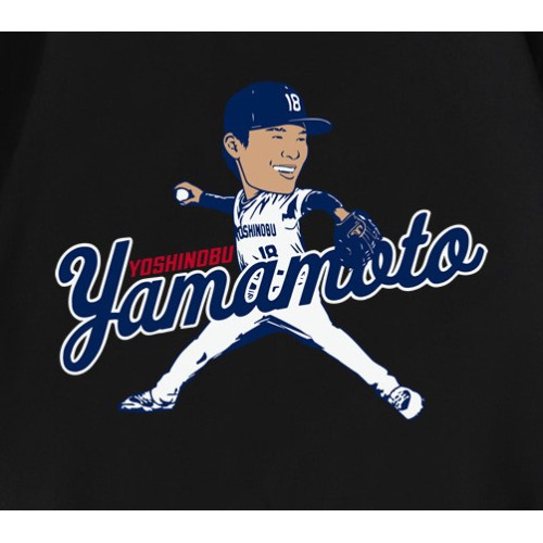 Yoshinobu Yamamoto Caricature MLB Player T-Shirt Yoshinobu Yamamoto Caricature MLB Player T-Shirt