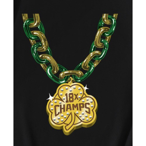 Boston Basketball 18 Champs Shamrock Chain T-Shirt Boston Basketball 18 Champs Shamrock Chain T-Shirt