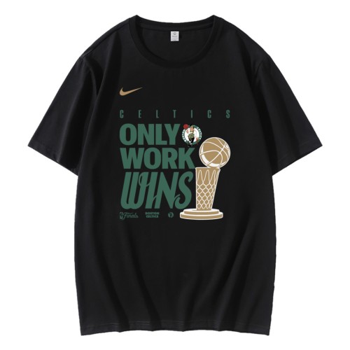 Celtics Only Work Wins Champions Celebration T-Shirt Celtics Only Work Wins Champions Celebration T-Shirt