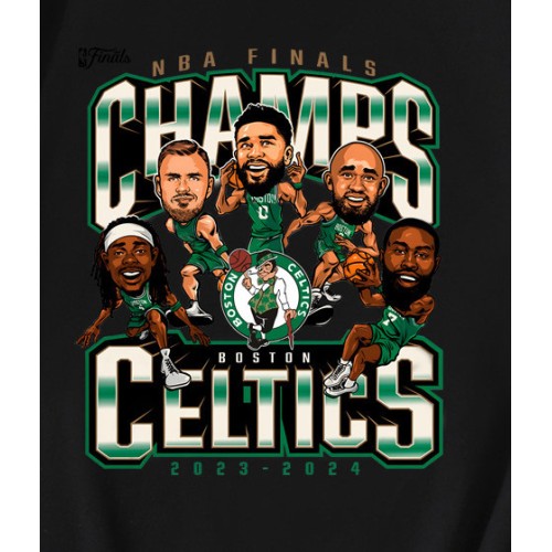 Boston Celtics 2024 NBA Finals Champs Caricature T-Shirt Boston Celtics 2024 NBA Finals Champs Caricature T-Shirt