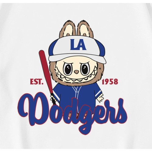 Labubu Dodgers Baseball LA EST 1958 T-Shirt Labubu Dodgers Baseball LA EST 1958 T-Shirt