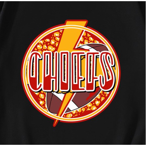Retro NFL Chiefs Football Lightning Bolt T-Shirt Retro NFL Chiefs Football Lightning Bolt T-Shirt