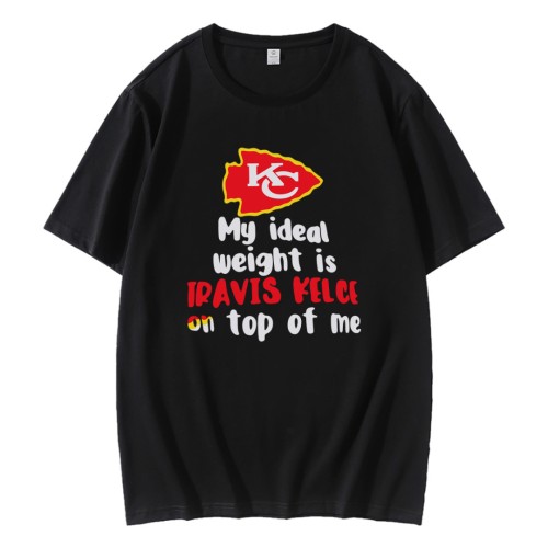 Kansas City Chiefs My Ideal Weight Is Travis Kelce On Top Of Me T-Shirt Kansas City Chiefs My Ideal Weight Is Travis Kelce On Top Of Me T-Shirt