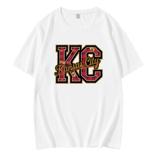 Kansas City Chiefs Plaid Football Glitter Sublimation T-Shirt Kansas City Chiefs Plaid Football Glitter Sublimation T-Shirt