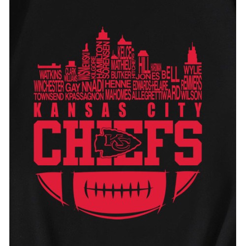 Kansas City Chiefs Skyline Football Names T-Shirt Kansas City Chiefs Skyline Football Names T-Shirt