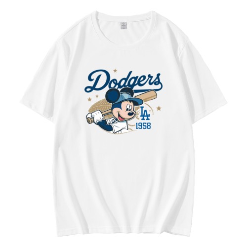 Mickey Mouse Dodgers 1958 Baseball T-Shirt Mickey Mouse Dodgers 1958 Baseball T-Shirt