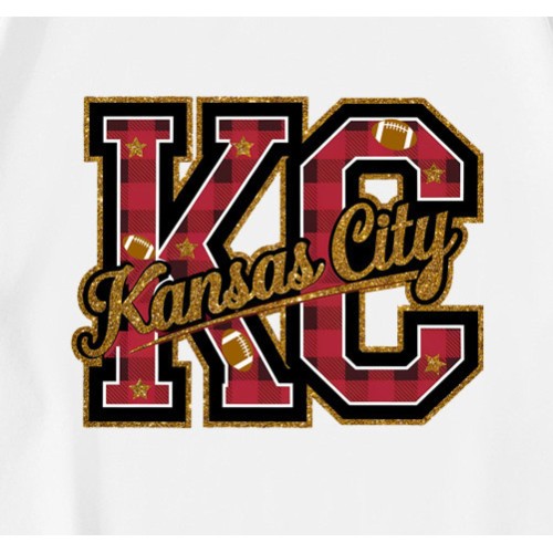 Kansas City Chiefs Plaid Football Glitter Sublimation T-Shirt Kansas City Chiefs Plaid Football Glitter Sublimation T-Shirt