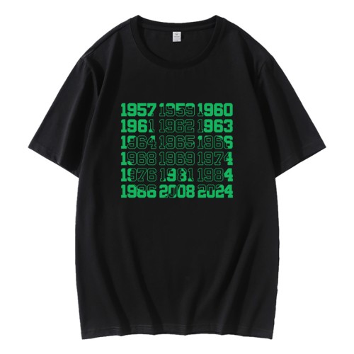 Boston Basketball Championship Dates Shamrock T-Shirt Boston Basketball Championship Dates Shamrock T-Shirt