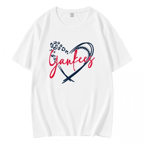 Leopard Heart Baseball Yankees T-Shirt Leopard Heart Baseball Yankees T-Shirt