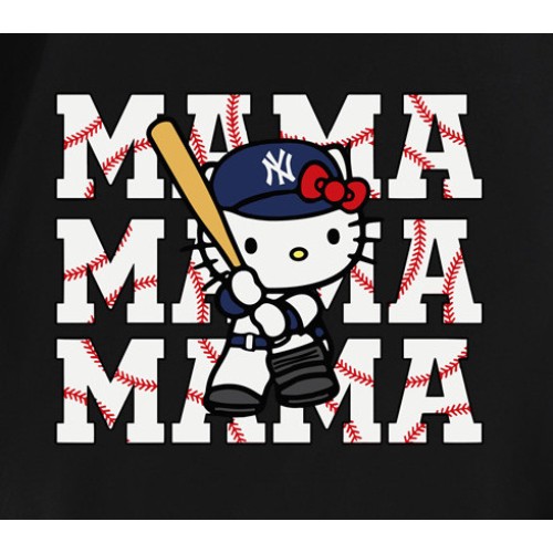 Hello Kitty Mama NY Yankees Baseball T-Shirt Hello Kitty Mama NY Yankees Baseball T-Shirt