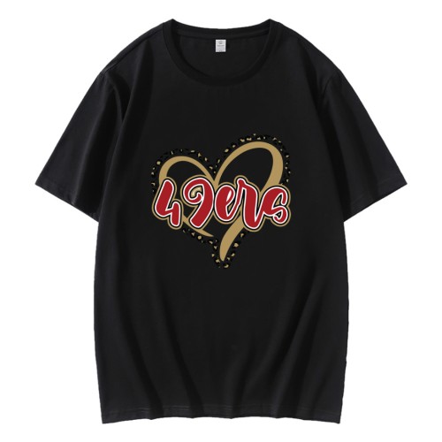 49ers Heart Leopard Pattern T-Shirt 49ers Heart Leopard Pattern T-Shirt