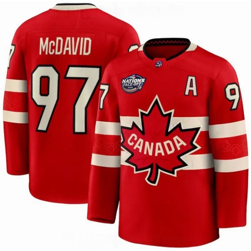 Canada Connor McDavid 2025 Red Hockey Team 4 Nations Face-Off Jersey Canada Connor McDavid 2025 Red Hockey Team 4 Nations Face-Off Jersey