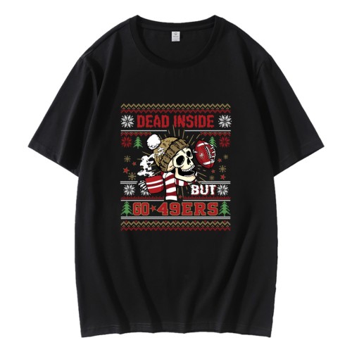 Funny Skull Dead Inside But Go 49ers Football T-Shirt Funny Skull Dead Inside But Go 49ers Football T-Shirt