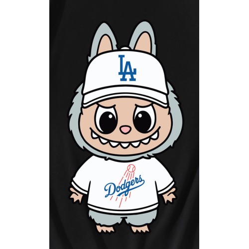 Funny Labubu Los Angeles Dodgers LA Baseball  T-Shirt