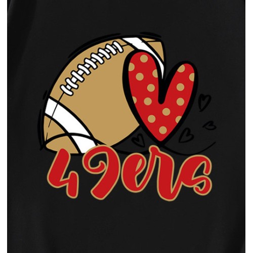 49ers Football Heart T-Shirt 49ers Football Heart T-Shirt
