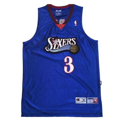 Philadelphia 76ers Allen Iverson #3 Throwback Blue Champions Jersey Philadelphia 76ers Allen Iverson #3 Throwback Blue Champions Jersey